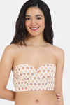 Zivame X Monisha Jaising Padded Wired Medium Coverage Strapless Bra - Ecru Bouquet Print — thumbnail 1